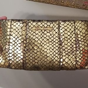Michael Kors wristlet- USED- gold python pattern